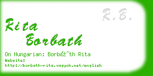 rita borbath business card